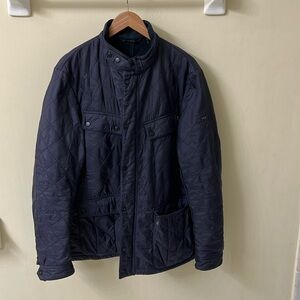 Barbour Quilted Jacket- Navy Fleece lined coat size XL Men